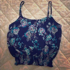 NWT Love, Fire Floral Black crop top